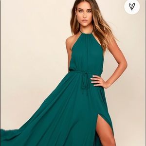 Grey and white halter dress